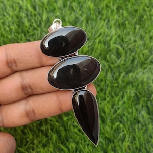 Natural Silver Obsidian Gemstone Pendant, Silver Plated Pendant Amazing Pendant, Obsidian Pendant, Collet Pendant, Jewelry Gift For Her