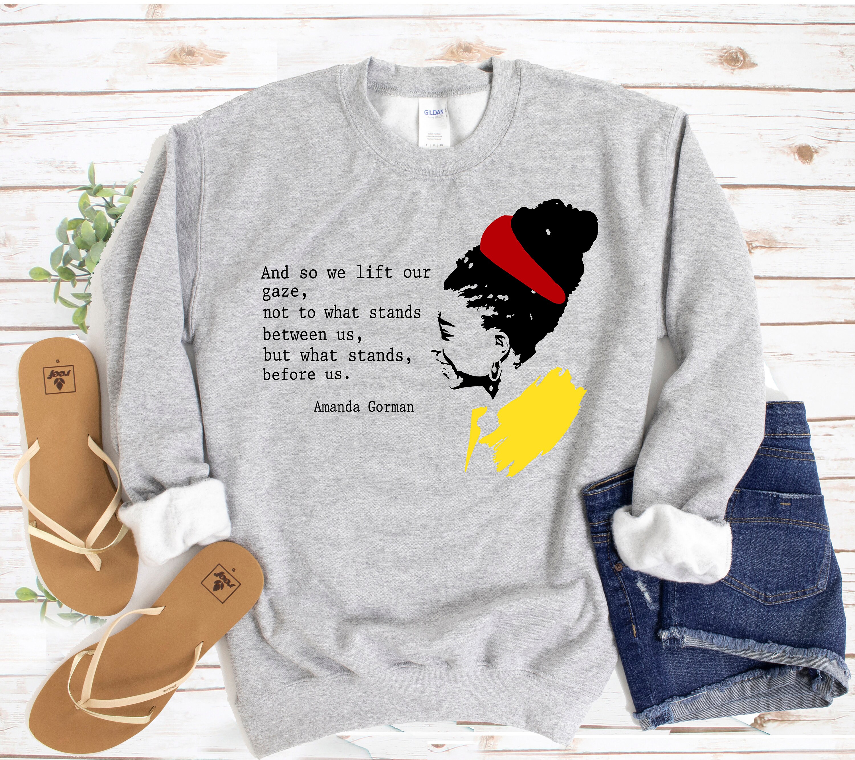 Amanda Gorman The New Dawn Blooms Crewneck Pullover Sweatshirt Unisex