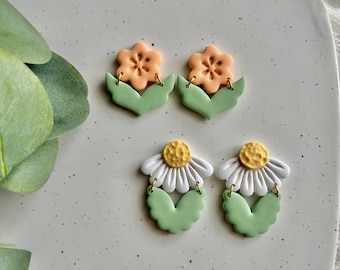 Daisy Earrings, Daisy Clay Earrings, Spring Earrings, Spring Clay Earrings, Flower Clay Earrings, Floral Clay Earrings, Flower Earrings