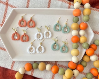 Pumpkin Clay Earrings, Pumpkin Earrings, Fall Pumpkin Earrings, Fall Clay Earrings, Fall Earrings, Autumn Clay Earrings, Classic Pumpkin