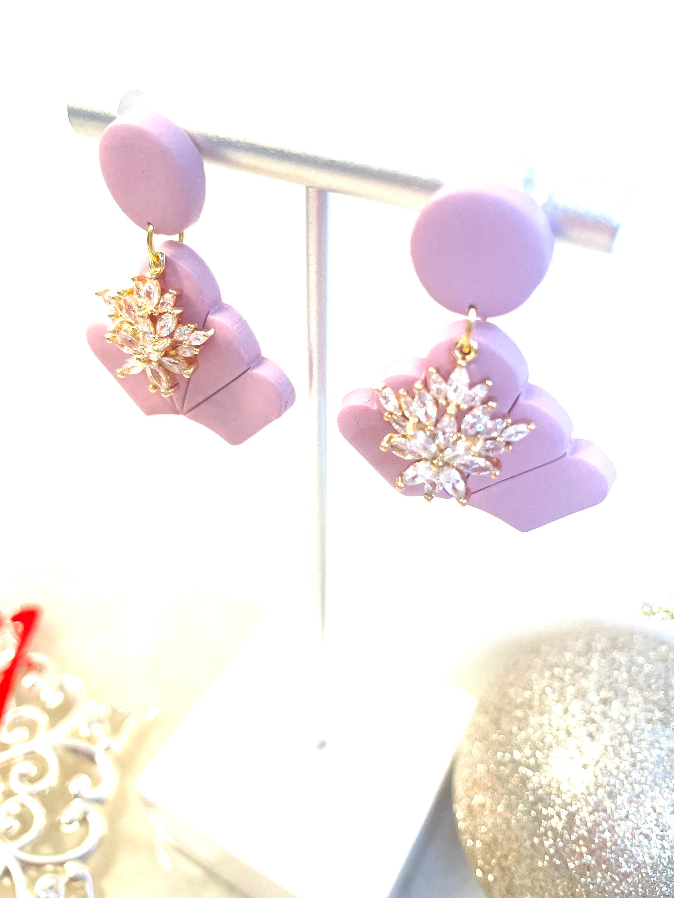 Wedding clay earrings Clearance