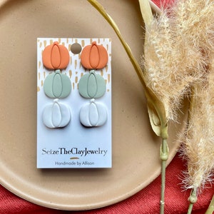 Pumpkin Clay Earrings, Pumpkin Clay Studs, Pumpkin Stud Earrings, Clay Stud Earrings, Polymer Clay Earrings, Fall Clay Earrings, Fall Studs
