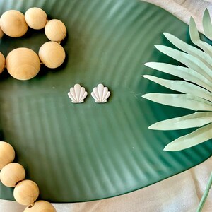 Seashell Earrings, Seashell Clay Earrings, Seashell Clay Studs, Seashell Studs, Shell Clay Earrings, Shell Stud Earrings, Shell Studs