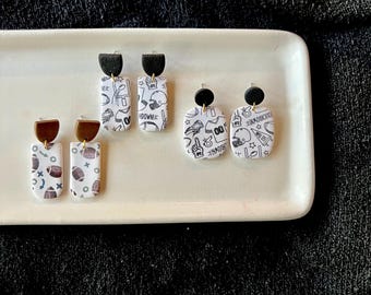 Football Clay Earrings, Football Earrings, Football Jewelry, Game Day Earrings, Football Mom Earrings, Sports Earrings, Sports Clay Earrings