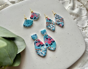 Field of Flowers Earrings, Flower Earrings, Flower Clay Earrings, Floral Earrings, Floral Clay Earrings, Spring Earrings, Clay Earrings