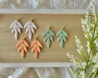 Floral Drop Earrings, Flower Drop Earrings, Flower Earrings, Floral Earrings, Spring Clay Earrings, Spring Earrings, Clay Earrings