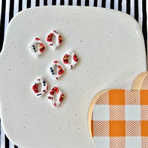 Halloween Studs, Halloween Earrings, Halloween Jewelry, Pumpkin Earrings, Jack-o-lantern Earrings, Candy Clay Earrings, Candy Earrings
