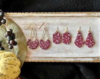 Fall Leaves Earrings, Fall Leaf Earrings, Leaf Clay Earrings, Leaf Earrings, Autumn Earrings, Fall Earrings, Polymer Clay Earrings