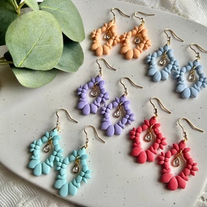 Unique Clay Earrings, Detail Clay Earrings, Bright Clay Earrings, Floral Clay Earrings, Charm Earrings, Polymer Clay Earrings, Clay Earrings