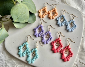 Unique Clay Earrings, Detail Clay Earrings, Bright Clay Earrings, Floral Clay Earrings, Charm Earrings, Polymer Clay Earrings, Clay Earrings