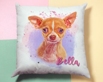 Custom Artist Pet Pillow | Personalised Dog Pillow | Cat Pillow Cover | Dog Lovers Gift | Pet Memorial | Pet Portrait Painting