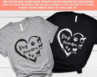 Personalized Dog Grandma Shirt, Custom Grandpa Shirt, Unique Grandma Gift, Personalized Dog Shirts, Dog Lover Gift, Custom Dog Breed & Name