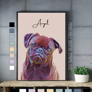 Benutzerdefinierte Haustier Porträt, Aquarell Wand Dekor Hund & Katze Porträt, Haustier Geschenk, Haustier Erinnerung Geschenk, Porträt vom Foto, digitale Datei zum Ausdrucken
