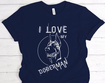 Doberman Pinscher Shirt, Doberman Shirt, Dobie Shirt, Hipster Dog shirt, Dog Mom Shirt, Gift for Mom, Dog Lover Tee