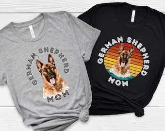 Personalized Dog Mom Shirt, German Shepherd Shirt, Custom German Shepherd Shirt, Dog Mom Shirt, Dog Gift For Her, Dog Lover Gift, Retro Dog