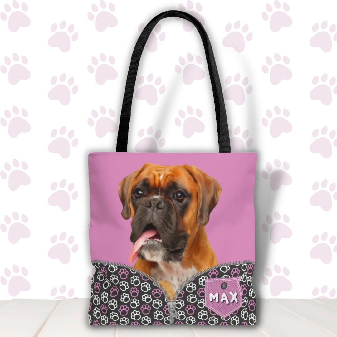 Custom Dog Tote Bag Personalized Dog Tote Bag Dog Mom Bag Etsy