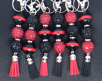 Firefighter Red Line Keychain