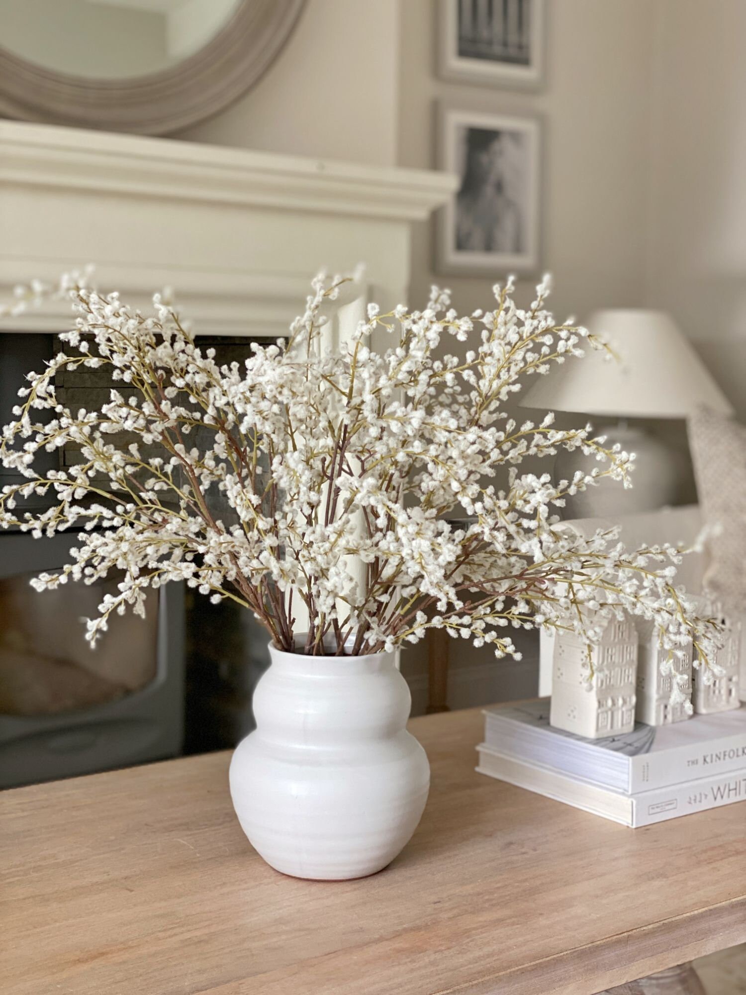 Faux White Flowering Willow Branch Artificial Trailing Willow Etsy UK