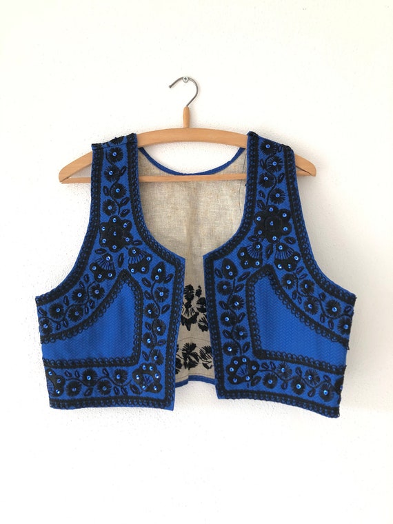 Vintage Hand Embroidered Folkloric waistcoat folk
