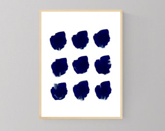 Printable Wall Art, Watercolor Wall Art, Navy Abstract Printable, Navy Abstract Watercolor, Abstract Wall Art, Printable Abstract