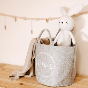 Filzkorb personalisiert | Kinderzimmer, Wohnzimmer | Geschenk zu Taufe, Geburtstag | Weihnachtsgeschenk | Weihnachten | Baby, Kinder
