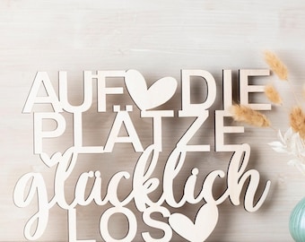 Ready, set, happy go lucky | 3D lettering | Wall lettering | Life motto | Happiness | Wedding gift | Christmas gift | Christmas