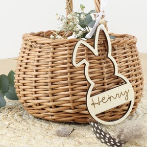 Easter basket with personalized tag, basket, gift tag, Easter basket, Easter nest, wicker basket, Easter, Easter bunny, children's basket