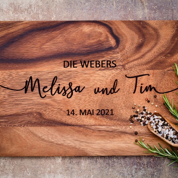 Personalisiertes Schneidebrett, Hochzeit, Hochzeitsgeschenk, Schneidebrett, Jubiläum, Einweihungsgeschenk, Weihnachten, Weihnachtsgeschenk