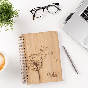 Personalized Notebook A5 | Wooden Cover | Sketchbook | Wedding Planner | Christmas | Gift | Christmas Present | Bullet Journal