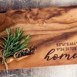 Personalized Cutting Board, Home Coordinates, Wedding, Housewarming Gift, Moving, Home Construction, Moving In, Christmas Gift, Xmas,