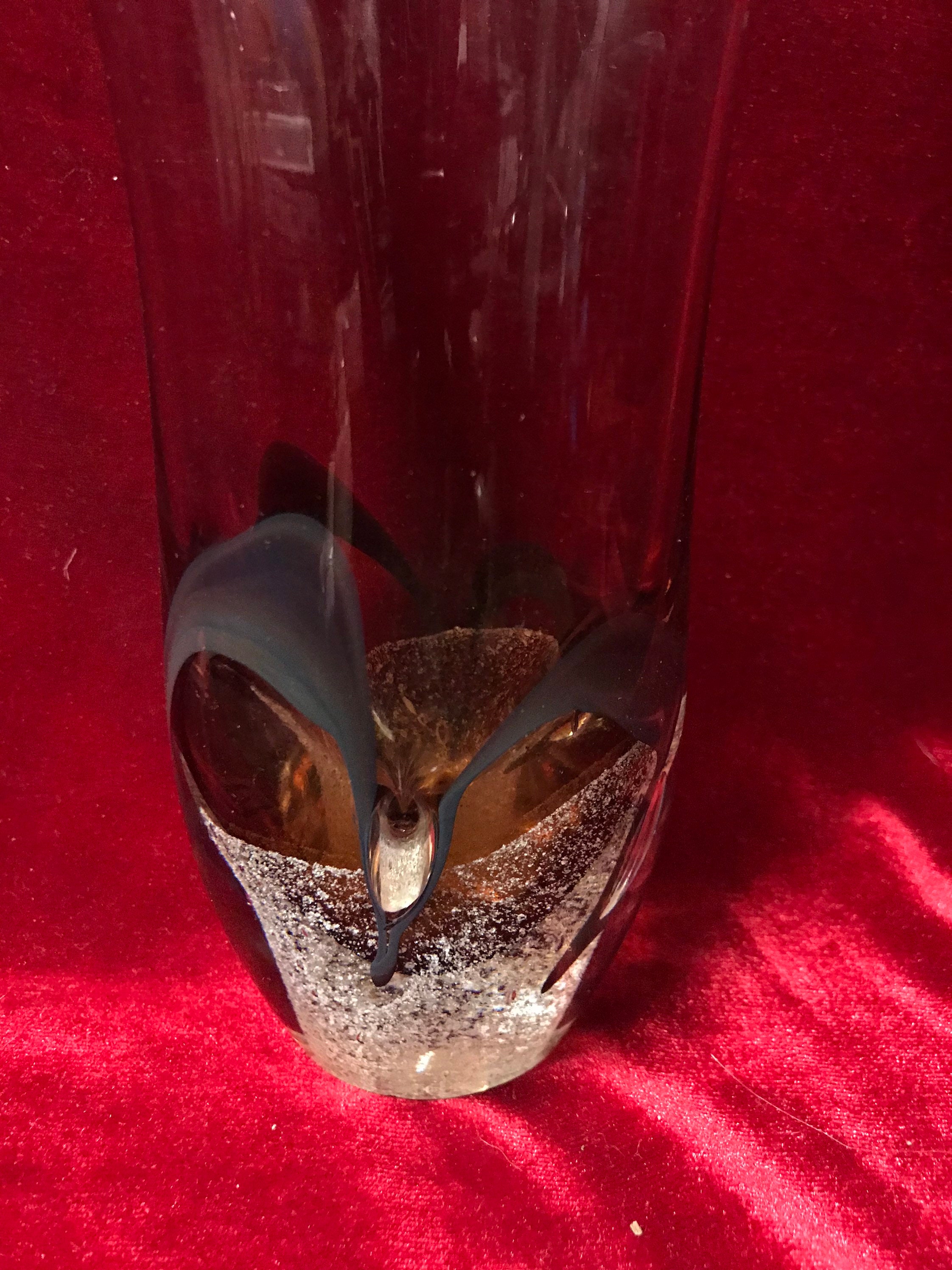 Hand made unique crystal glass vase Poland signed by polish Etsy