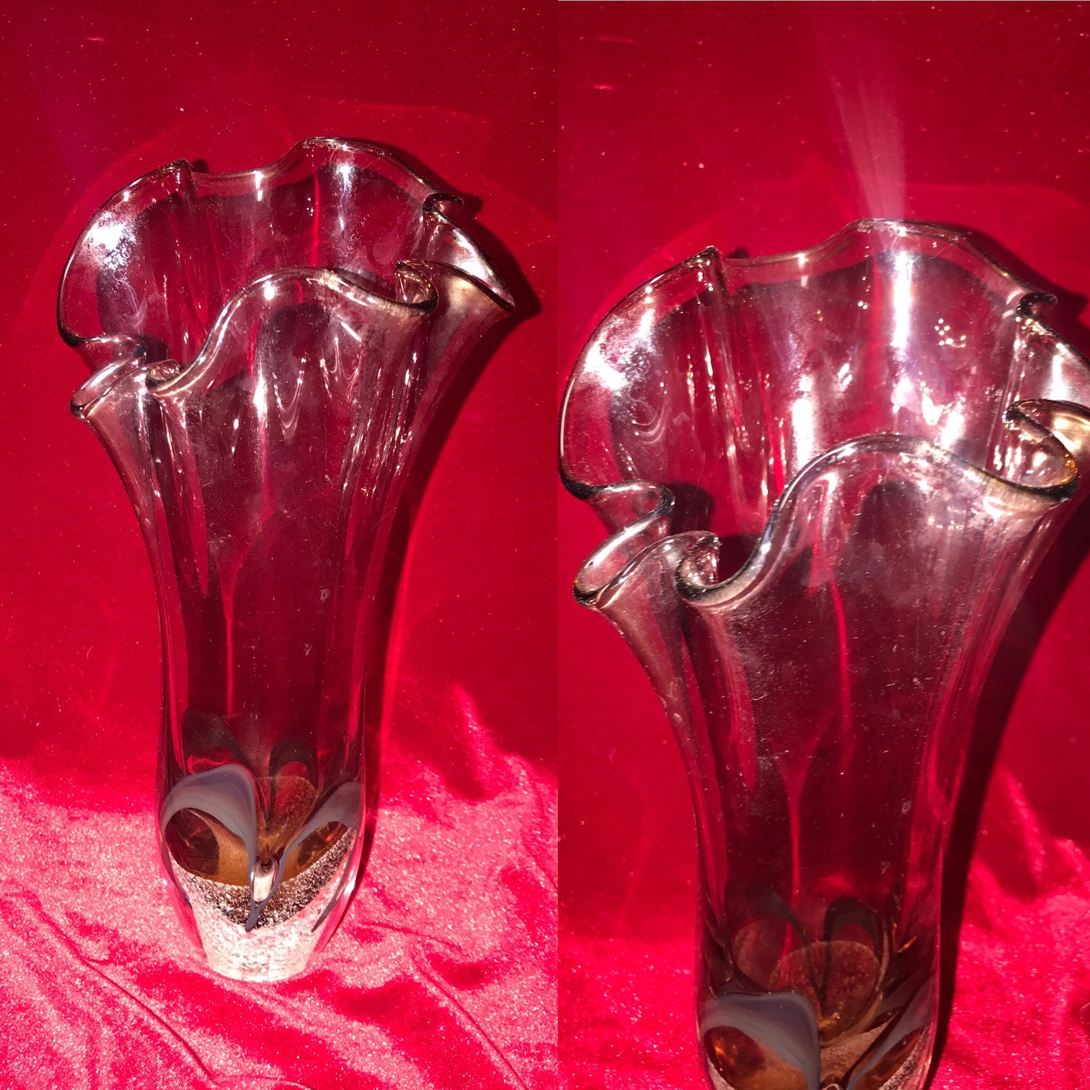 Hand made unique crystal glass vase Poland signed by polish Etsy