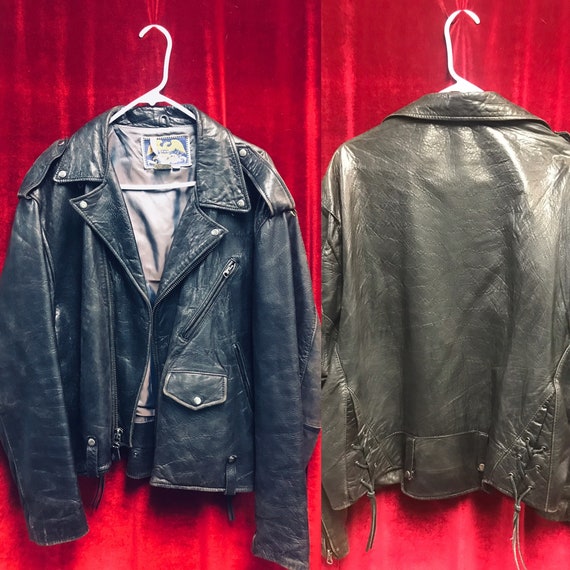 Avirex Ltd. genuine leather motorcycle laced up mo