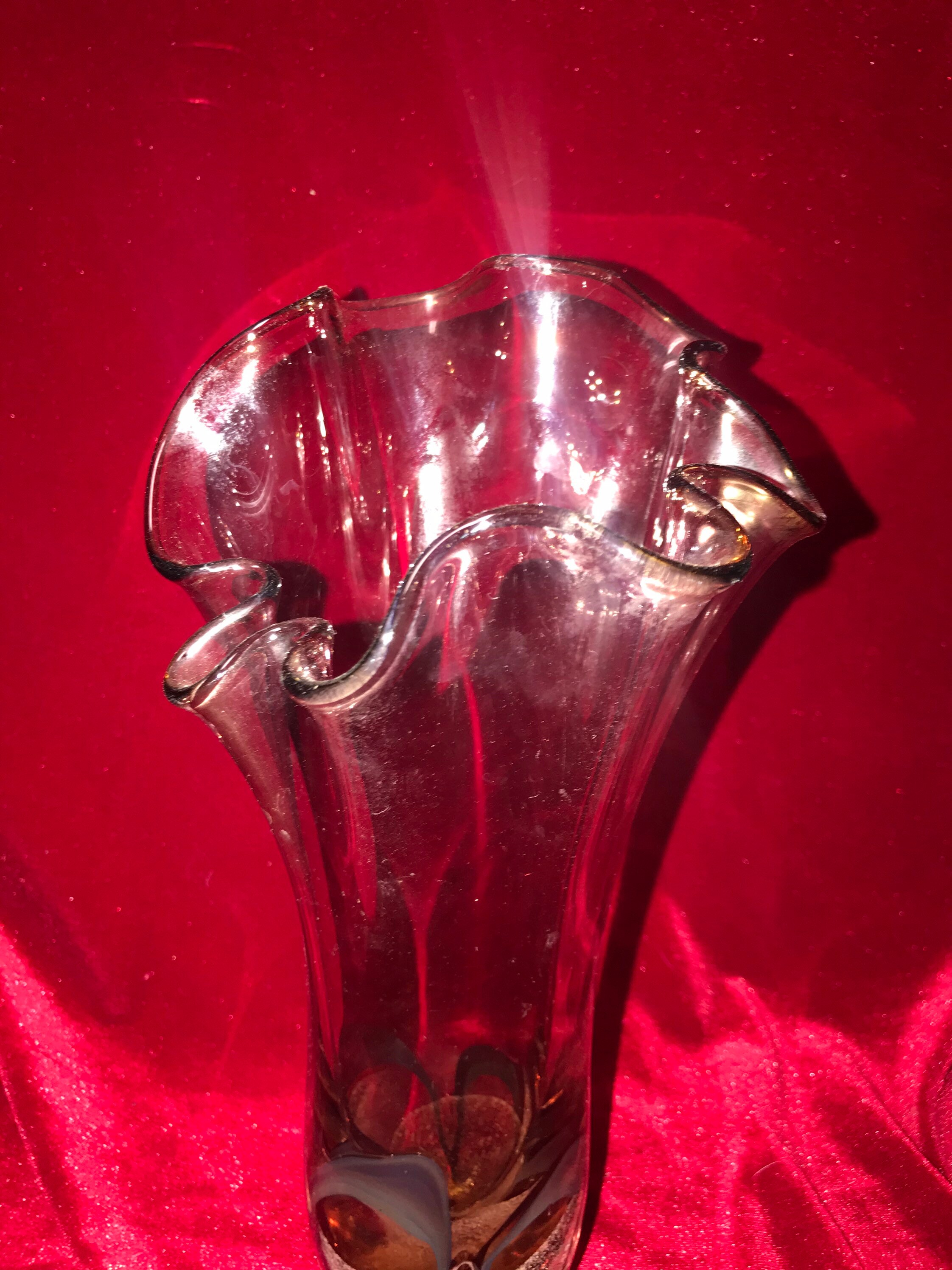 Hand made unique crystal glass vase Poland signed by polish Etsy