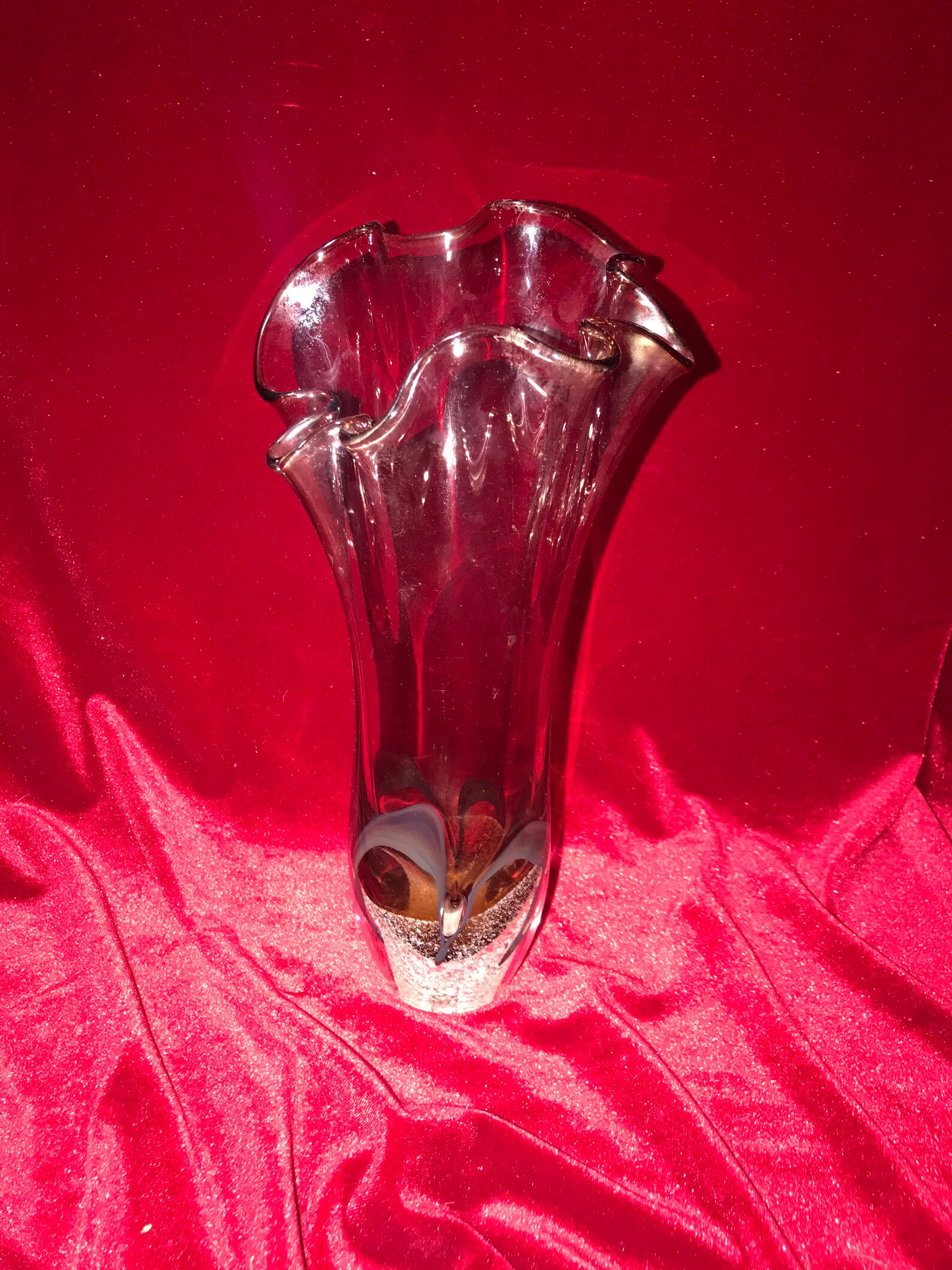 Hand made unique crystal glass vase Poland signed by polish Etsy