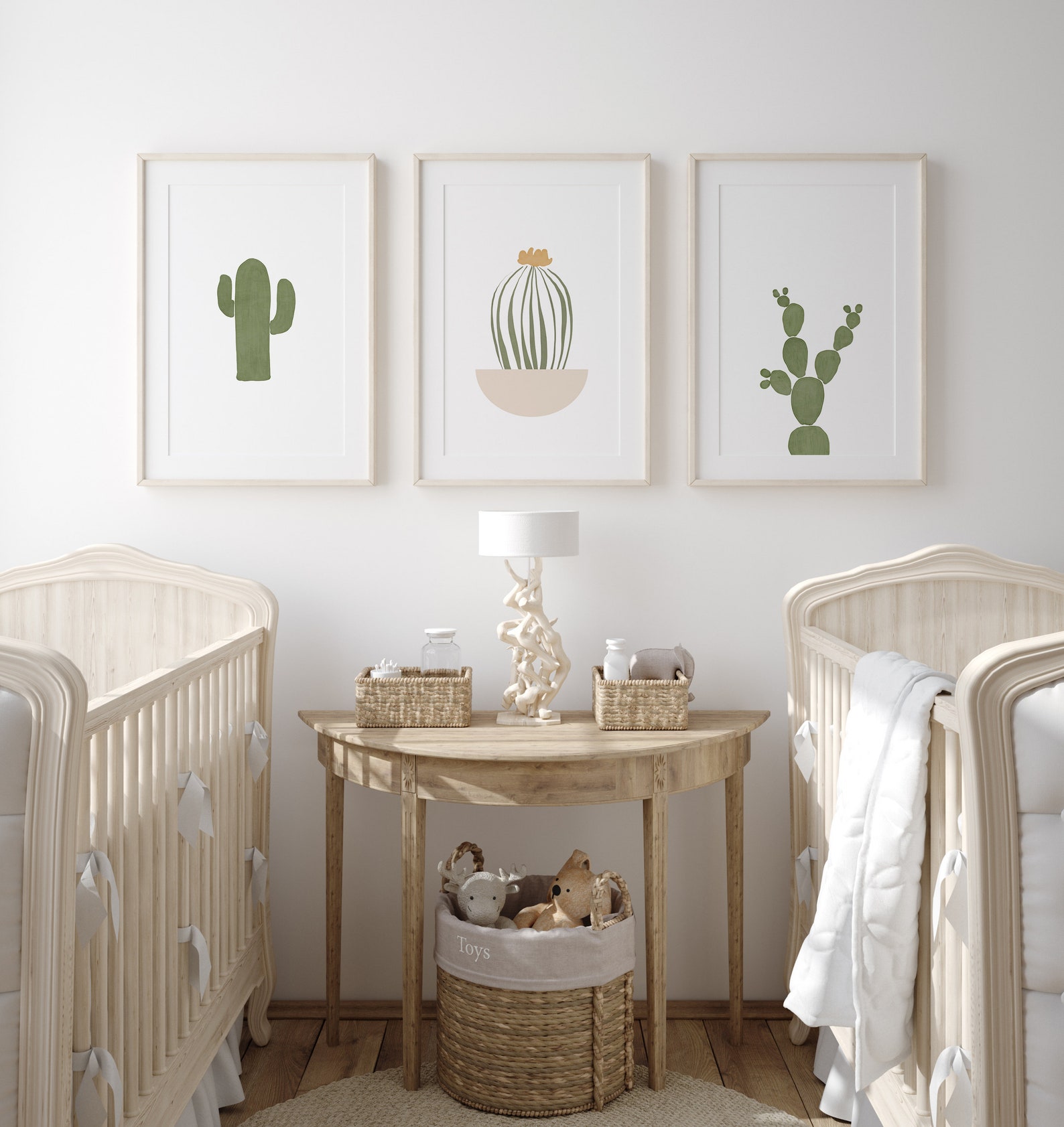 Cactus Print Nursery Decor Set of 3 Print Kids Room Decor Etsy