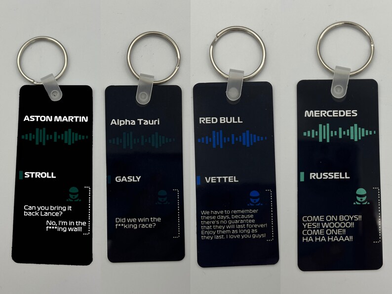 Formula 1 board radio keychain F1 Keychain Formula 1 Keychain Boardradio Driver keychain image 3