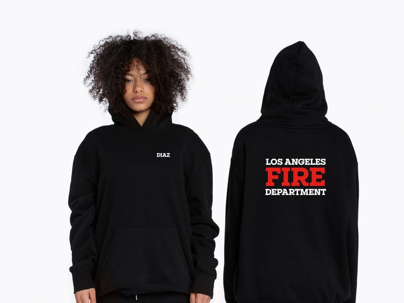 Los Angeles Fire department 9-1-1 hoodie 911 Evan Buckley trui LAFD zwarte trui grote maten Trui Eddie Diaz tv serie hoodie DIAZ