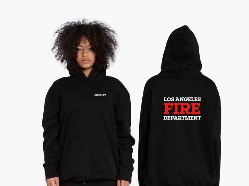 Los Angeles Fire department 9-1-1 hoodie 911 Evan Buckley trui LAFD zwarte trui grote maten Trui Eddie Diaz tv serie hoodie BUCKLEY