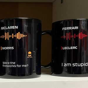 Taza de radio del tablero de Fórmula 1 Taza F1 Regalo Regalo Fórmula 1 Taza con texto Taza fórmula 1 negra imagen 5