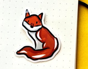 LAST CHANCE Fox Vinyl Waterproof Animal Sticker Water Bottle Sticker, Car Sticker, Fox Cottagecore Decor, Cute Fox Art, Nature Sticker Art