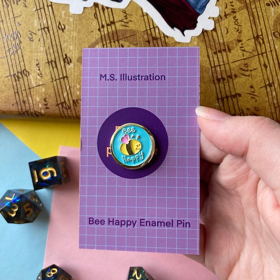 Enamel Pins & Brooches, Bee Happy Brooch