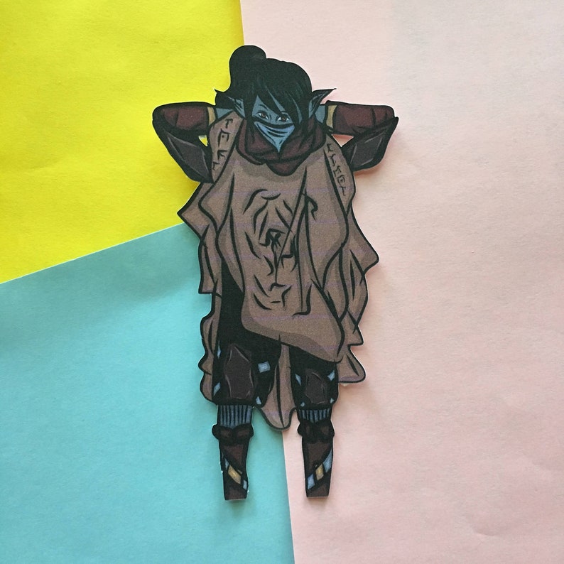 Dark elf armor matte sticker concept art