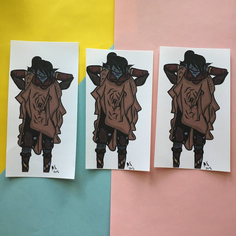 Dark elf armor matte sticker concept art