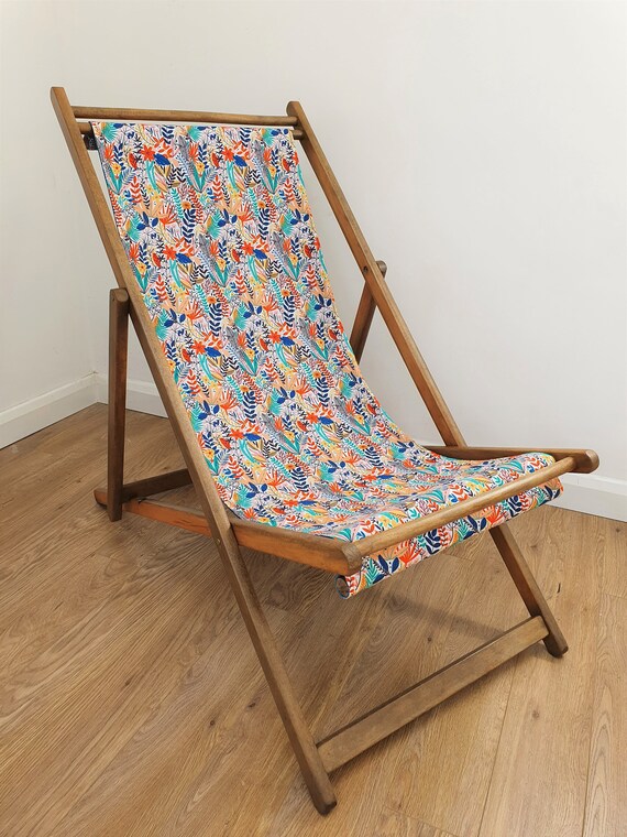 Floral Print | Deckchair | Upcycled Furniture | Garden Furniture