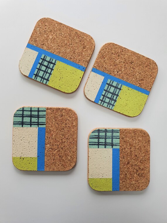 Square Cork Coasters | Tableware | Home Accessories | Geometric Design