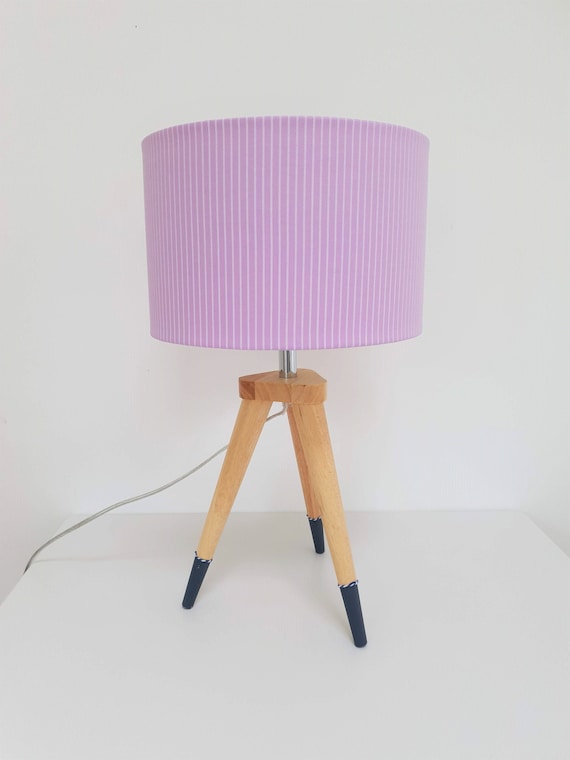 Lampshade | Lilac | Stripe Design | Upcycle | Lighting