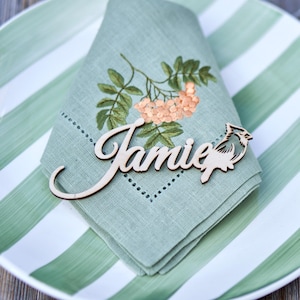 Place cards with cardinal, Wedding place cards,Custom laser-cut names, Zoo, safari, nature, Name tags, Party, Decoration, Gift, animal, bird