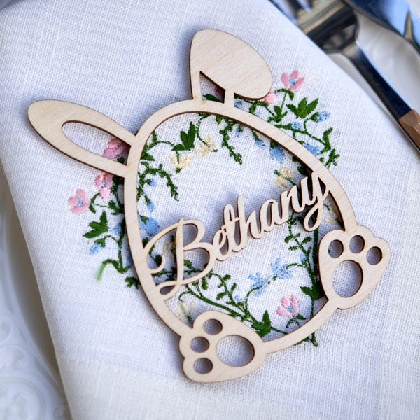 Bunny place cards,custom name place card, gift, pet, party, celebration, engraving, rabbit, bunny, decoration, easter, egg