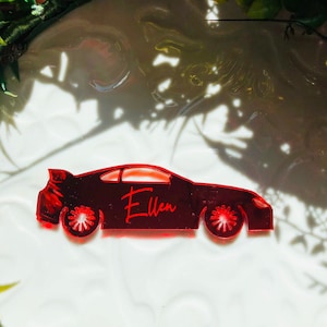 Plaatskaarten auto, Ferrari-auto, Plaatskaarten bruiloft, gegraveerd, Lasergesneden namen, naamplaatjes, Feest, Decoratie, Cadeau, snelheid, auto